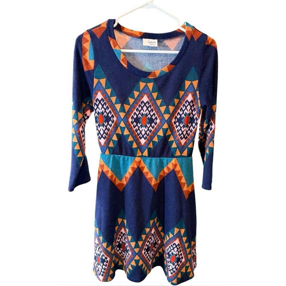 Fantastic Fawn Geometric Navajo Print Dress – Size Small